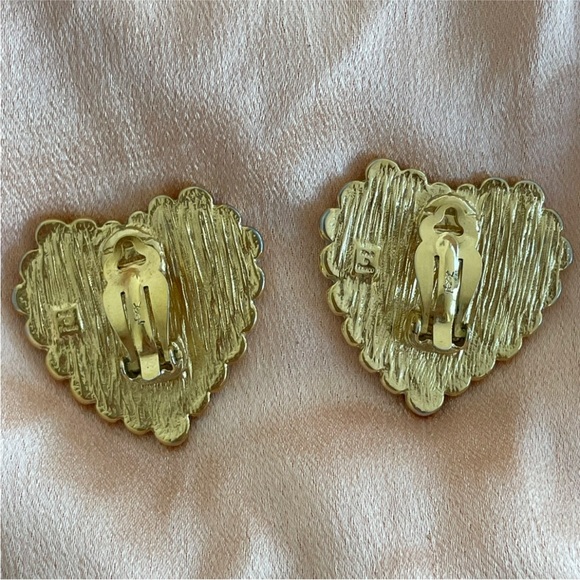 Vintage Yves Saint Laurent gold tone bubble clip on earrings - Picture 3 of 7